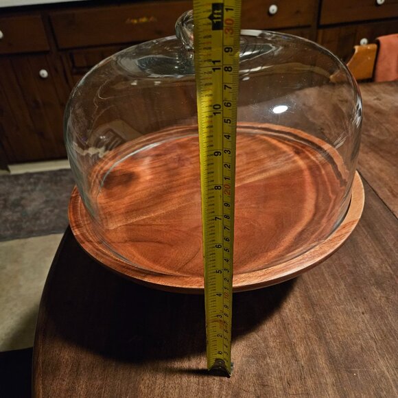 Crate and Barrel Carson Acacia Wood Cake Pedestal - Picture 8 of 8